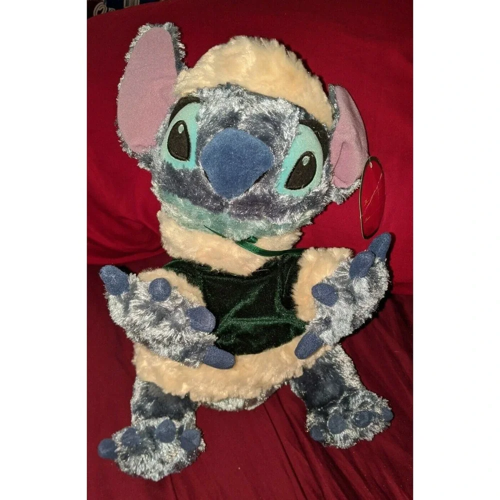 Disney Store Lilo & Stitch Plush Toy Santa Suit Hat Christmas Stuffed Animal NEW